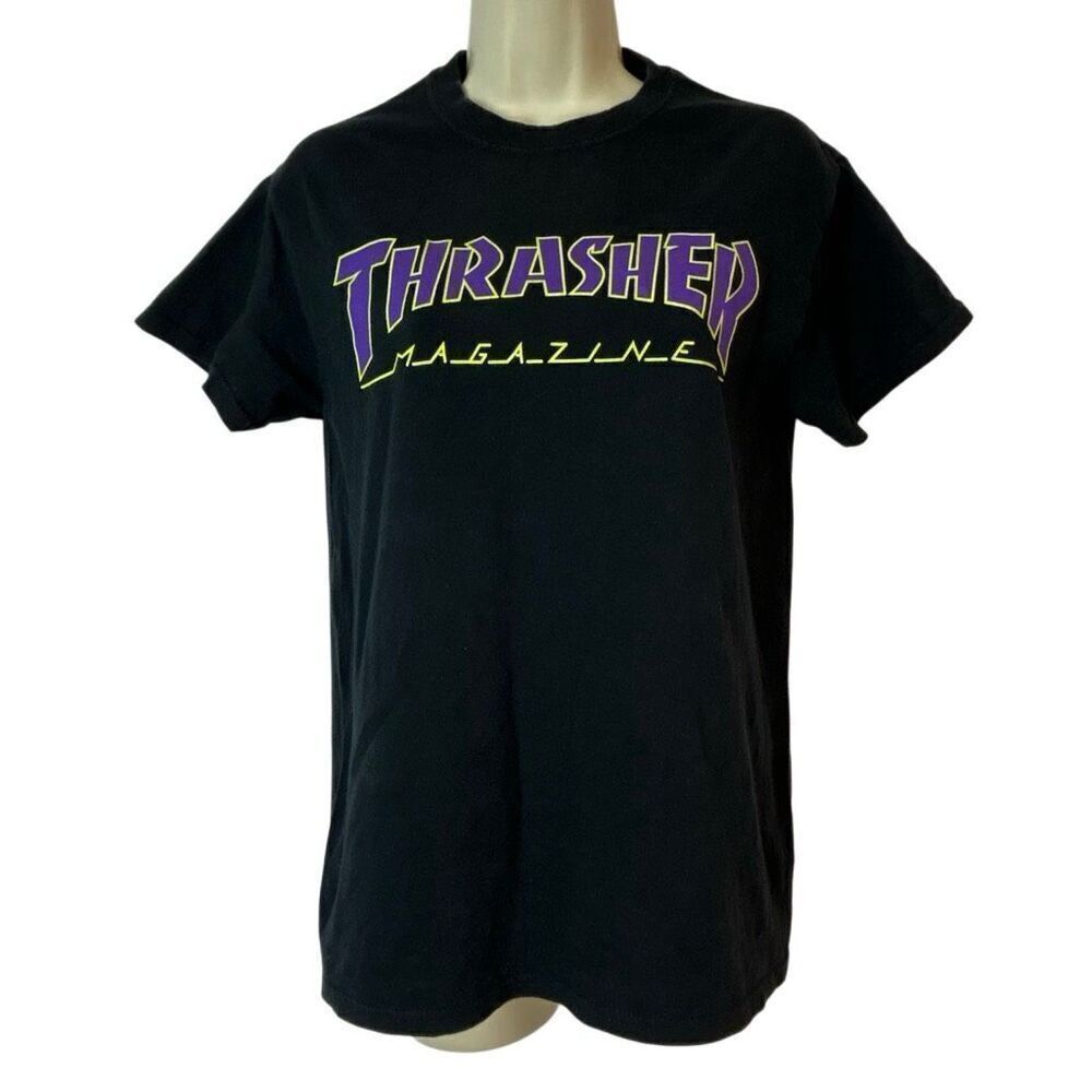 Thrasher Magazine Black Graphic Tee Men’s Size Small Vintage